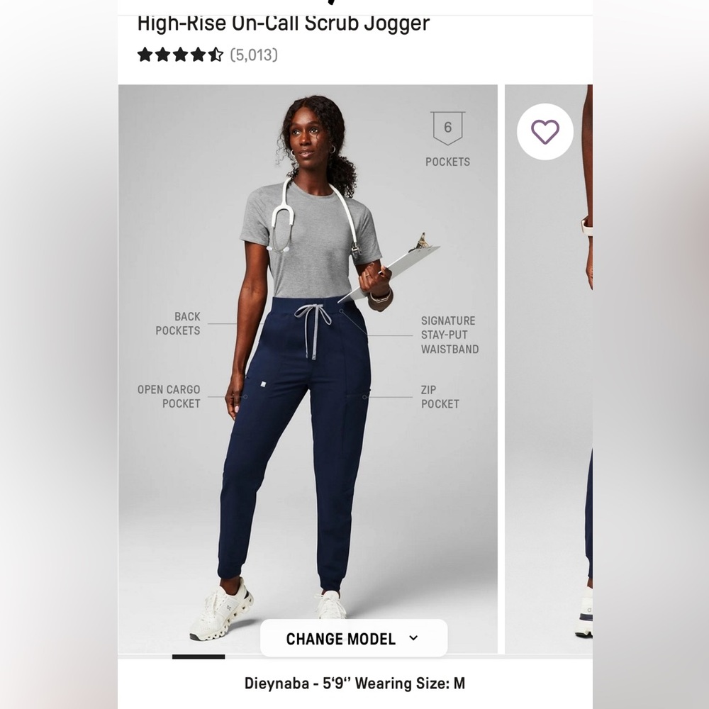 Fabletics Navy Jogger Scrub Pants